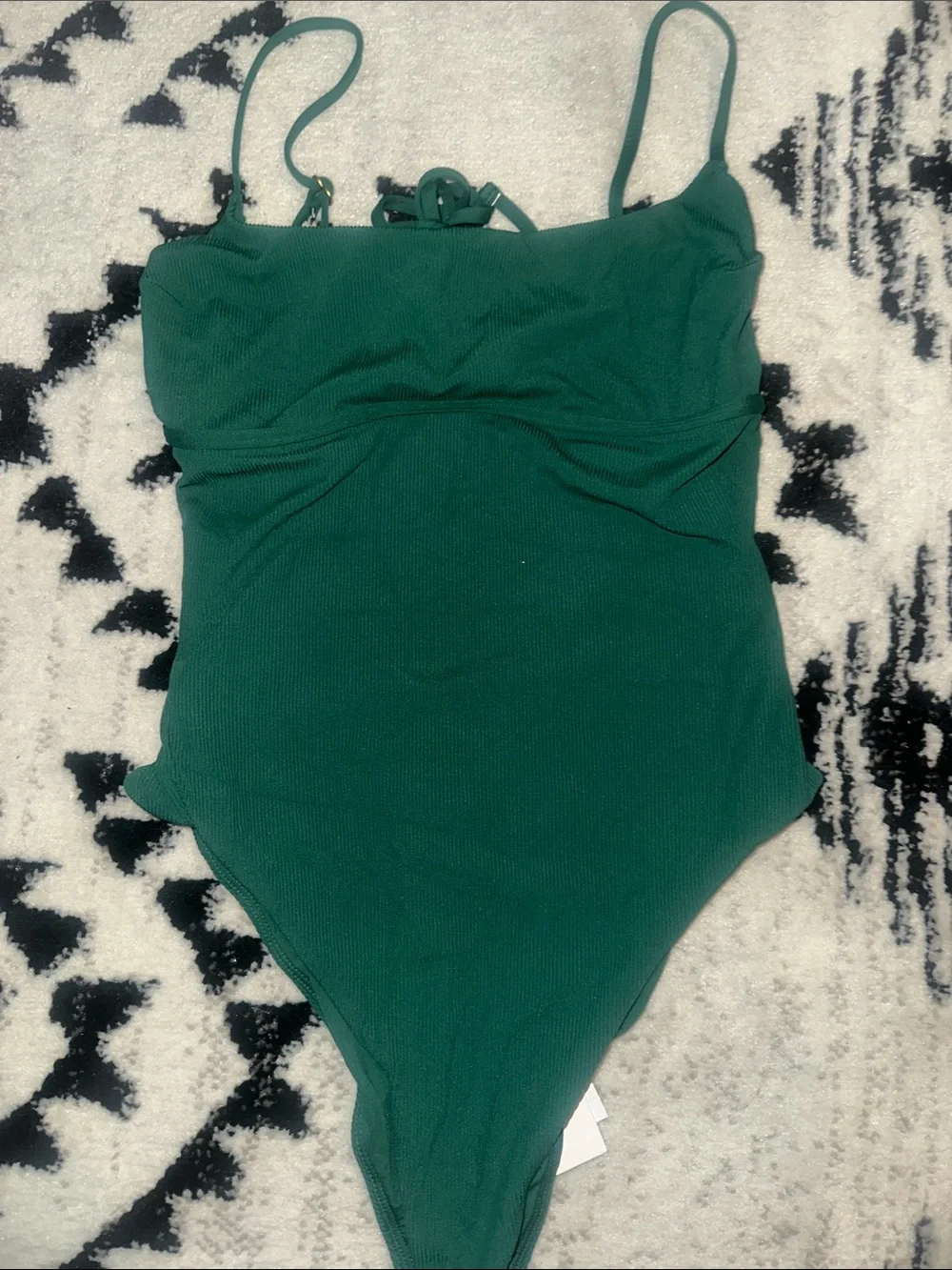 L*SPACE Emerald Green Ribbed One-Piece Swimsuit